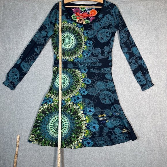 Designual Dress XL Multi Color Mandala Fit Flare Artsy Bohemian La Vida Es Chula - Picture 9 of 16